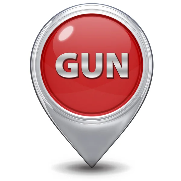Silah işaretçi simgesi beyaz arka plan üzerinde — Stok fotoğraf