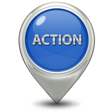 eylem işaretçi simgesi beyaz zemin üzerine