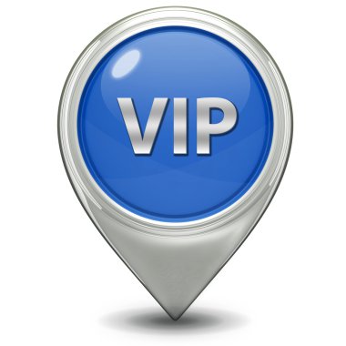 VIP işaretçi simgesi beyaz zemin üzerine