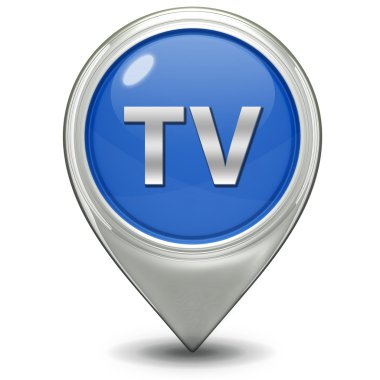 TV işaretçi simgesi beyaz zemin üzerine