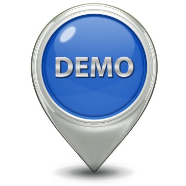 demo işaretçi simgesi beyaz zemin üzerine