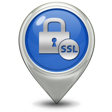 SSL işaretçi simgesi beyaz arka plan üzerinde