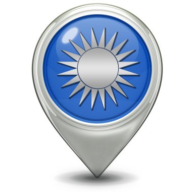 Güneş işaretçi simgesi beyaz arka plan üzerinde