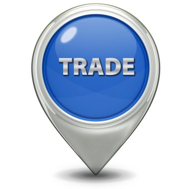 Ticaret işaretçi simgesi beyaz arka plan üzerinde