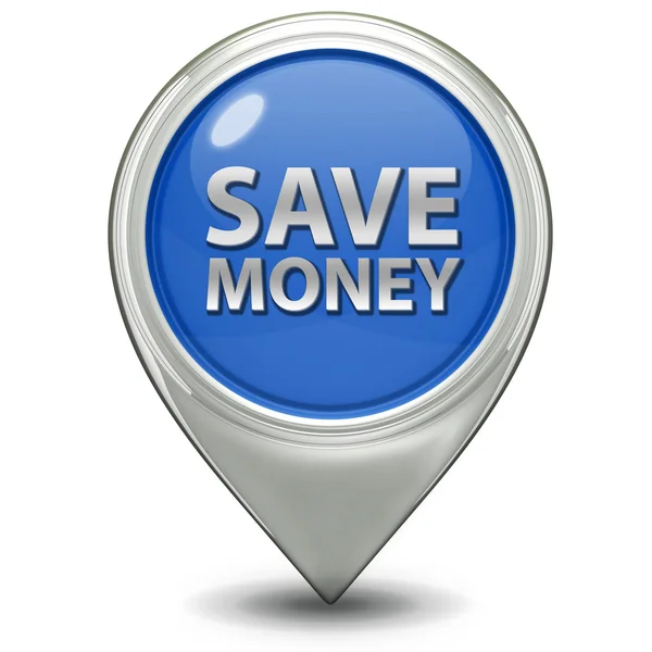 Salvar ícone ponteiro dinheiro no fundo branco — Fotografia de Stock
