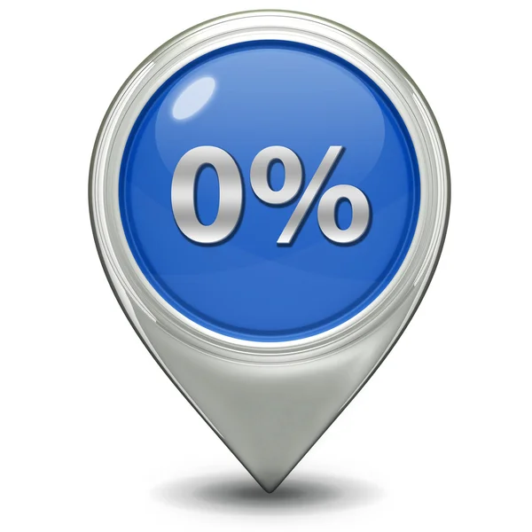 Ícone de ponteiro de zero por cento no fundo branco — Fotografia de Stock