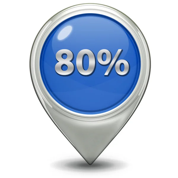 Achtzig Prozent Zeiger-Symbol auf weißem Hintergrund — Stockfoto