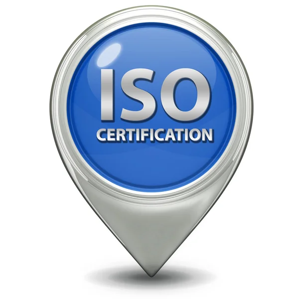 Iso certification pointer icon on white background — Stock Photo, Image