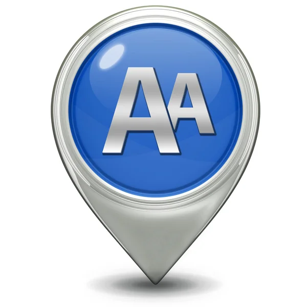 Alphabet pointer icon on white background — Stock Photo, Image