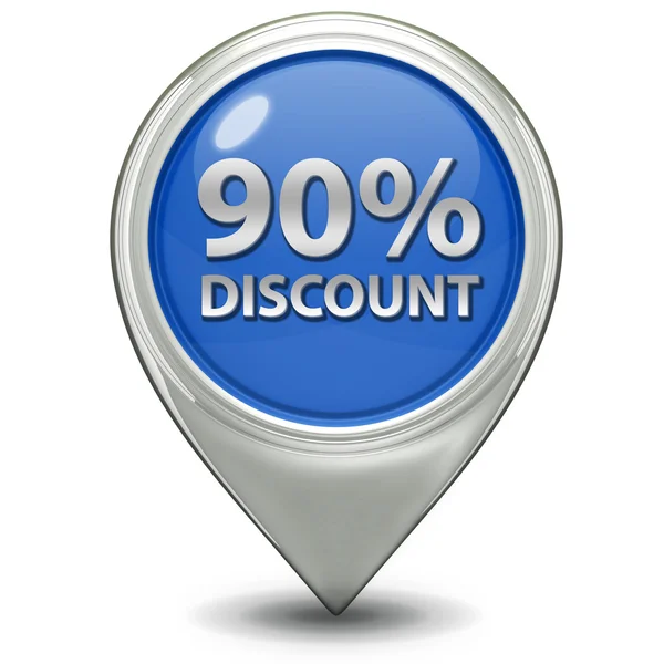 Discount ninety percent pointer icon on white background — Stock Photo, Image