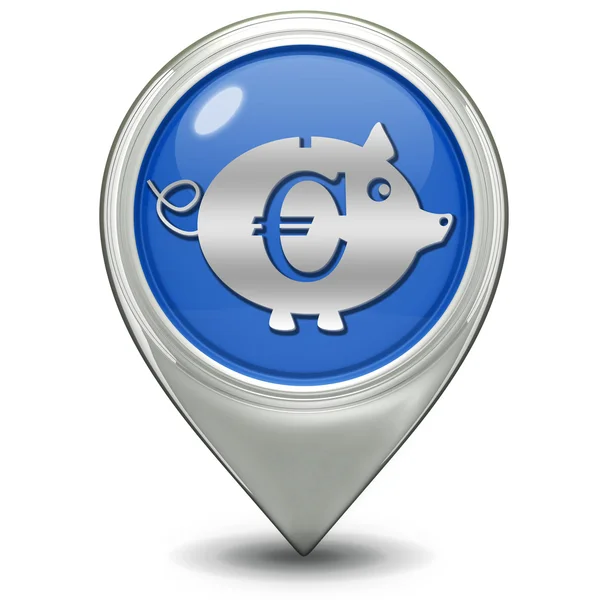 Euro cerdo puntero icono sobre fondo blanco — Foto de Stock