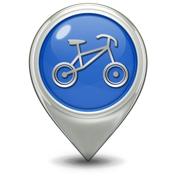 Значок велосипедного указателя на белом фоне — стоковое фото