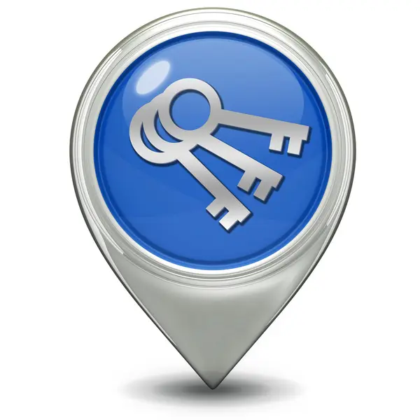 Key pointer icon on white background — Stock Photo, Image