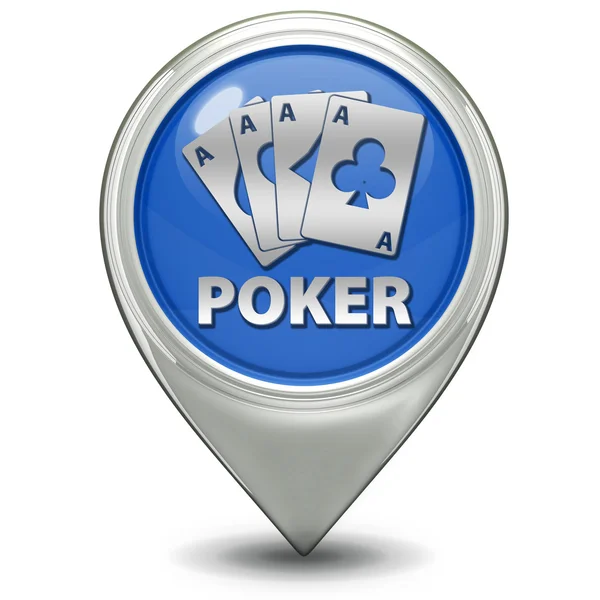 Poker işaretçi simgesi beyaz arka plan üzerinde — Stok fotoğraf