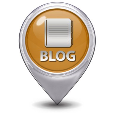 Blog işaretçi simgesi beyaz zemin üzerine