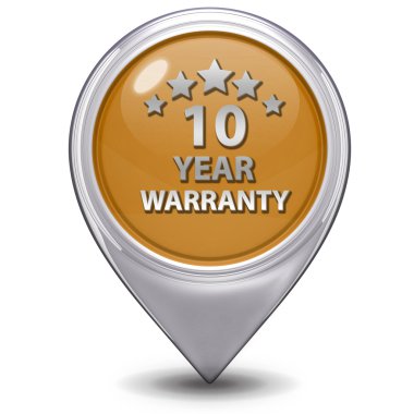 on yıl garanti işaretçi simgesi beyaz zemin üzerine