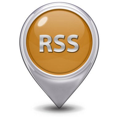RSS işaretçi simgesi beyaz zemin üzerine