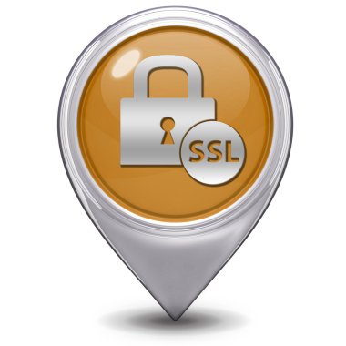 SSL işaretçi simgesi beyaz arka plan üzerinde