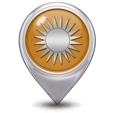 Güneş işaretçi simgesi beyaz arka plan üzerinde