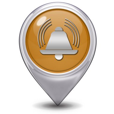 Alarm işaretçi simgesi beyaz zemin üzerine