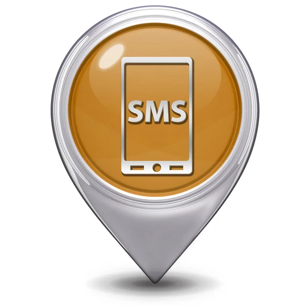 SMS-Zeiger-Symbol auf weißem Hintergrund — Stockfoto