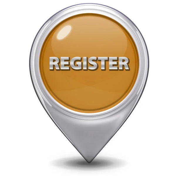 Кнопка регистрации указателя на белом фоне — стоковое фото