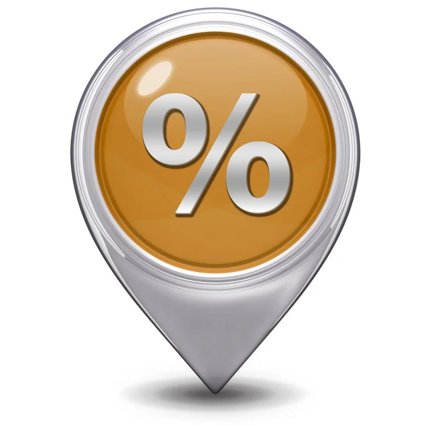 Percent pointer icon on white background — Stock Photo, Image