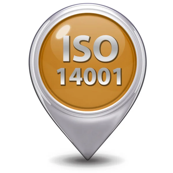 Iso 14001 icona puntatore su sfondo bianco — Foto Stock