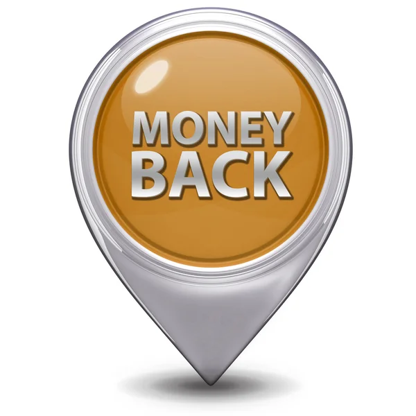 Money back pointer icon on white background — Stock Photo, Image