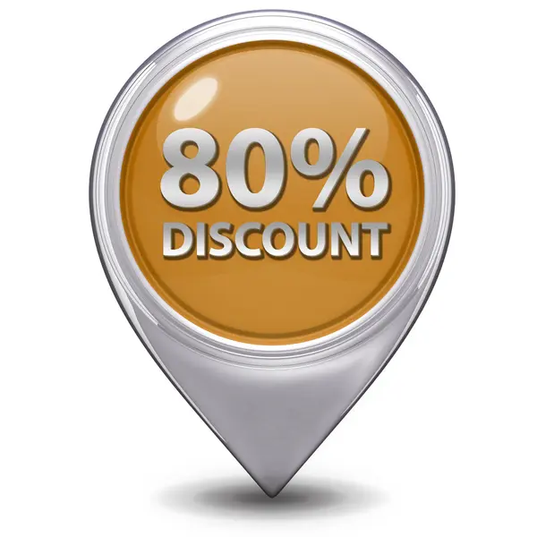 Discount eighty percent pointer icon on white background — Stock Photo, Image