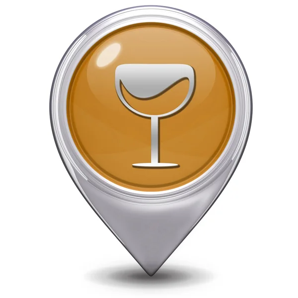 Beyaz arka plan üzerinde şarap işaretçi simgesi — Stok fotoğraf