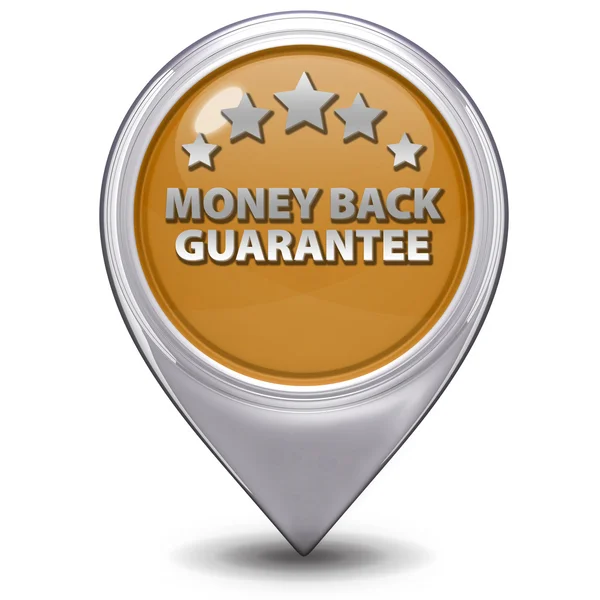Icono de puntero de garantía de devolución de dinero sobre fondo blanco —  Fotos de Stock
