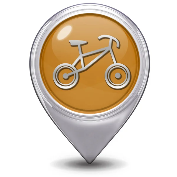 Bisiklet işaretçi simgesi beyaz arka plan üzerinde — Stok fotoğraf