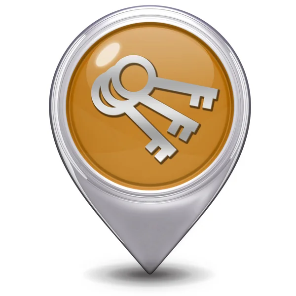 Schlüsselzeiger-Symbol auf weißem Hintergrund — Stockfoto