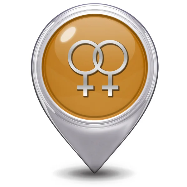 Lesbisches Zeiger-Symbol auf weißem Hintergrund — Stockfoto