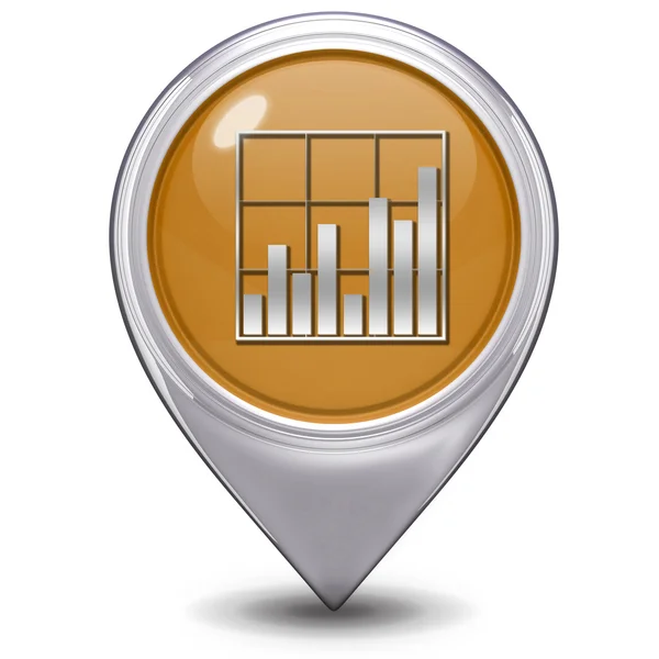 Icono de puntero de análisis de datos sobre fondo blanco —  Fotos de Stock