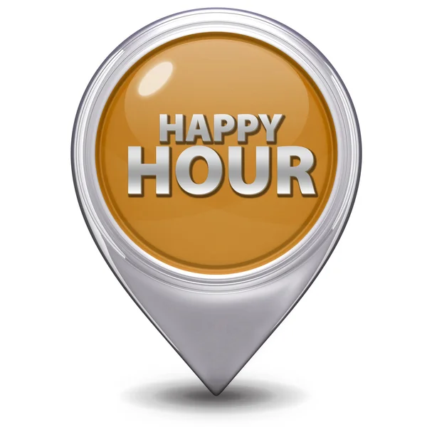 Happy hour pointer icon on white background — Stock Photo, Image