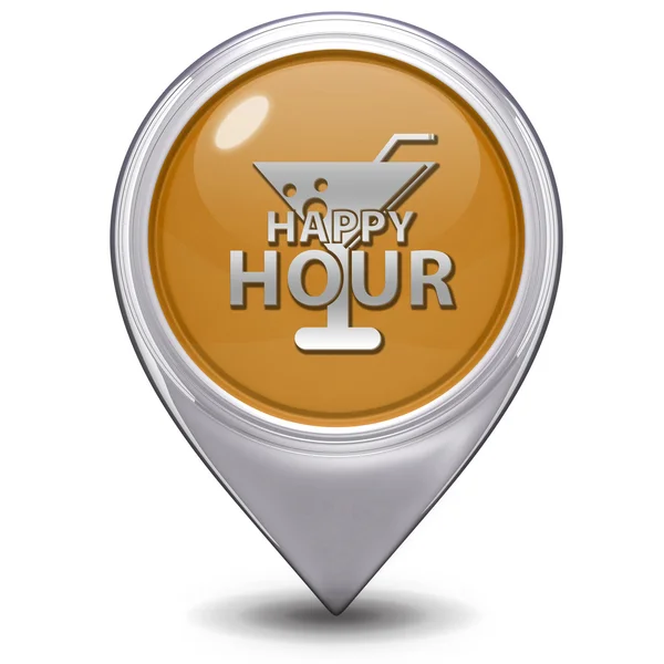 Happy hour pointer icon on white background — Stock Photo, Image