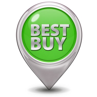 İşaretçi simgesi beyaz arka plan üzerinde en iyi satın