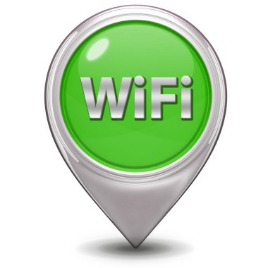 WiFi işaretçi simgesi beyaz zemin üzerine