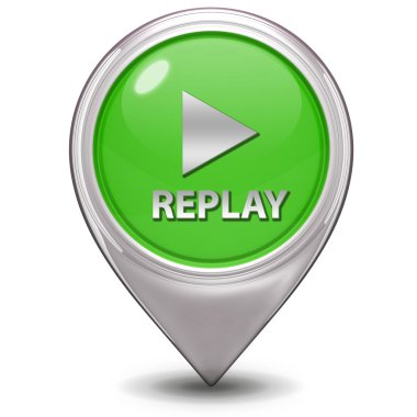 Replay pointer icon on white background clipart
