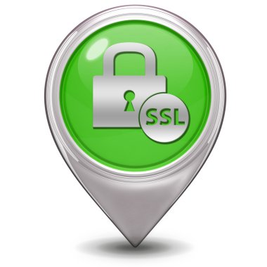 SSL işaretçi simgesi beyaz arka plan üzerinde