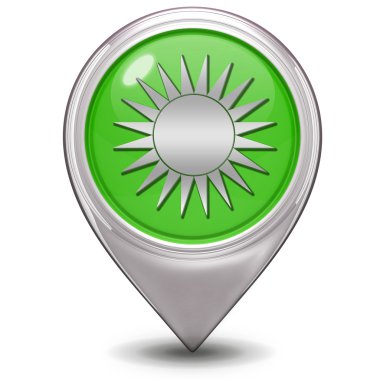 Güneş işaretçi simgesi beyaz arka plan üzerinde