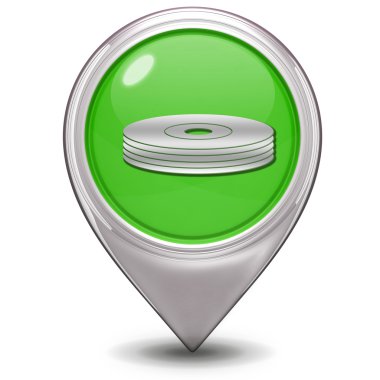 CD işaretçi simgesi beyaz arka plan üzerinde