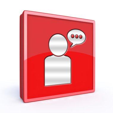 Beyaz arka plan üzerinde Forum kare simgesi