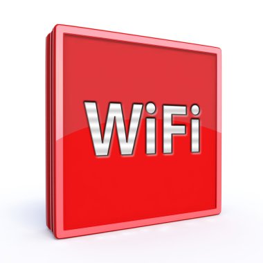 Beyaz arka plan üzerinde WiFi kare simgesi