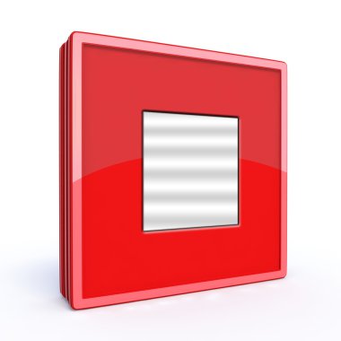 Beyaz arka plan üzerinde dur kare simgesi