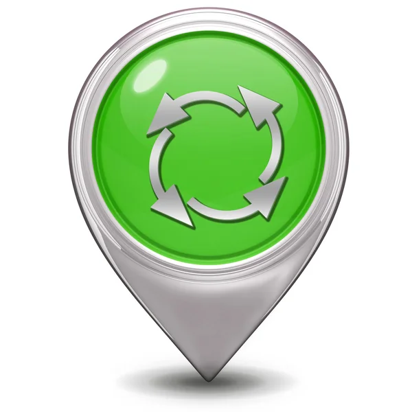 Recycle-Zeiger-Symbol auf weißem Hintergrund — Stockfoto