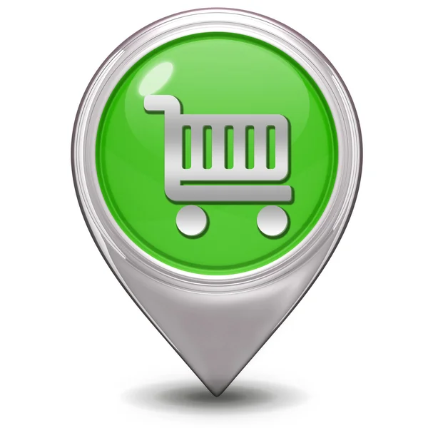 Shopping cart pointer icon on white background — Stock Photo, Image