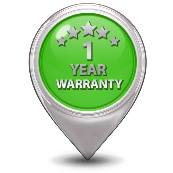 One year warranty pointer icon on white background — Stock Photo, Image